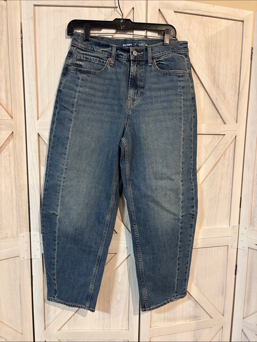 Old Navy Dark Blue Boyfriend Jeans with Tapered Leg